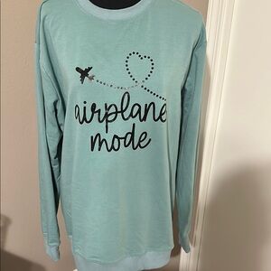 Airplane Mode Graphic Women's Top - Teal